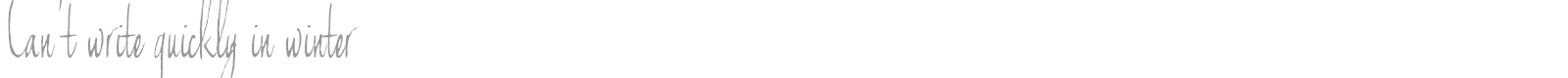 Can't Write Quickly In Winter font preview